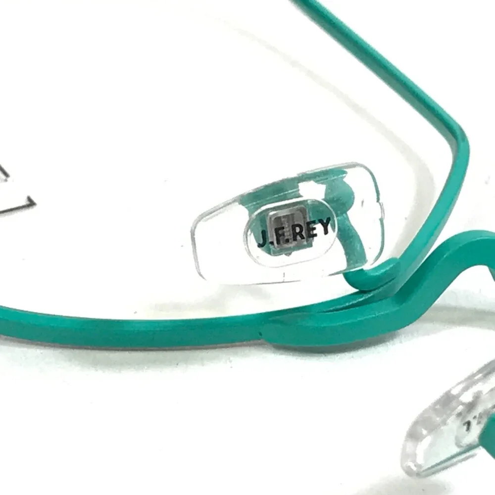 J.F. Rey Eyeglasses Frames JF3014 2041 Matte Navy Blue Aqua Hexagonal 50-22-145